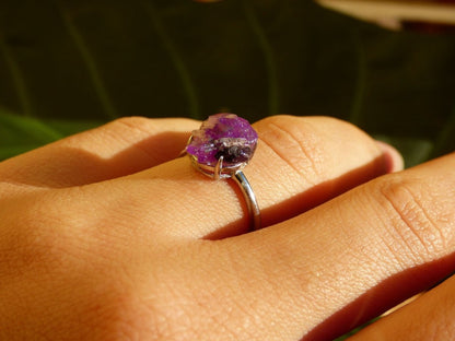 Sugilith Ring ~ Roh Sugilite ~ 925 Sterling Silber ~ Edelstein ~HIPPIE ~GOA ~Boho ~Ethno ~Nature ~Heilstein Energie Kraft - Art of Nature Berlin