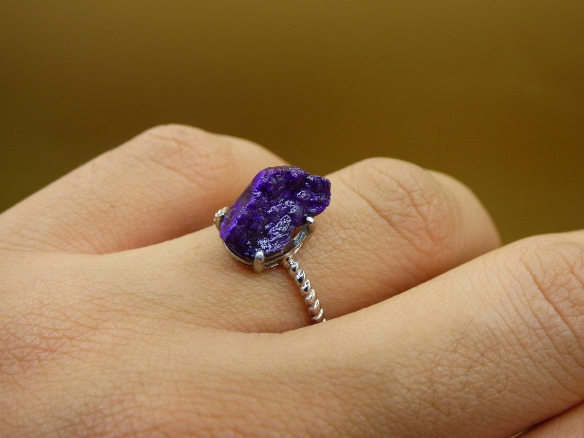 Sugilith Ring ~ Roh Sugilite ~ 925 Sterling Silber ~ Edelstein ~HIPPIE ~GOA ~Boho ~Ethno ~Nature ~Heilstein Energie Kraft - Art of Nature Berlin