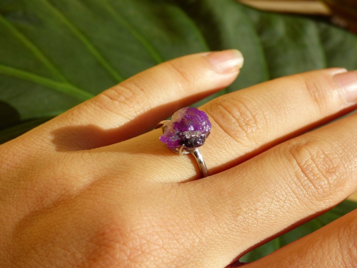 Sugilith Ring ~ Roh Sugilite ~ 925 Sterling Silber ~ Edelstein ~HIPPIE ~GOA ~Boho ~Ethno ~Nature ~Heilstein Energie Kraft - Art of Nature Berlin