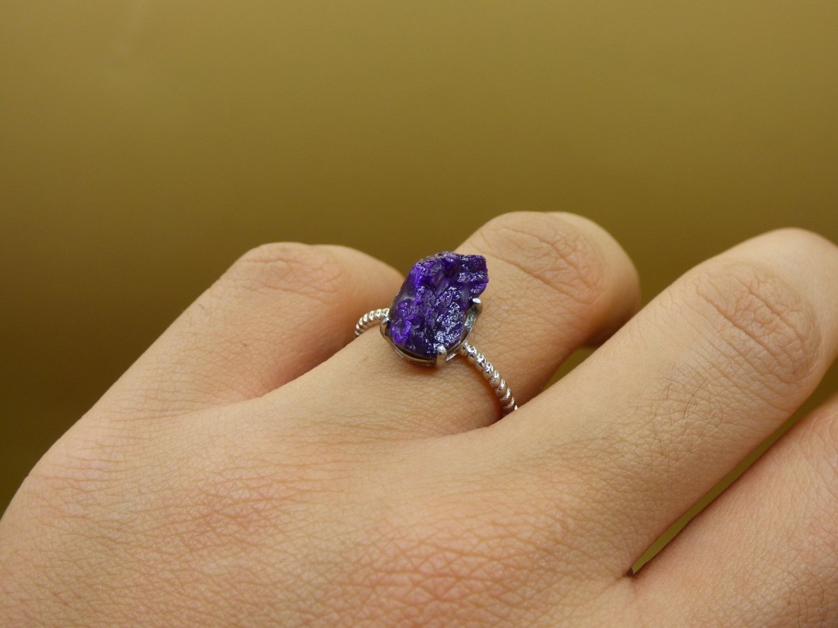 Sugilith Ring ~ Roh Sugilite ~ 925 Sterling Silber ~ Edelstein ~HIPPIE ~GOA ~Boho ~Ethno ~Nature ~Heilstein Energie Kraft - Art of Nature Berlin