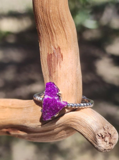 Sugilith Ring ~ Roh Sugilite ~ 925 Sterling Silber ~ Edelstein lila Heilstein Frau Geschenk Sie Muttertag Oma Weihnachten Kristall Natur - Art of Nature Berlin