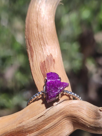 Sugilith Ring ~ Roh Sugilite ~ 925 Sterling Silber ~ Edelstein lila Heilstein Frau Geschenk Sie Muttertag Oma Weihnachten Kristall Natur - Art of Nature Berlin