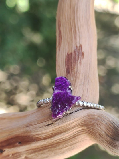Sugilith Ring ~ Roh Sugilite ~ 925 Sterling Silber ~ Edelstein lila Heilstein Frau Geschenk Sie Muttertag Oma Weihnachten Kristall Natur - Art of Nature Berlin