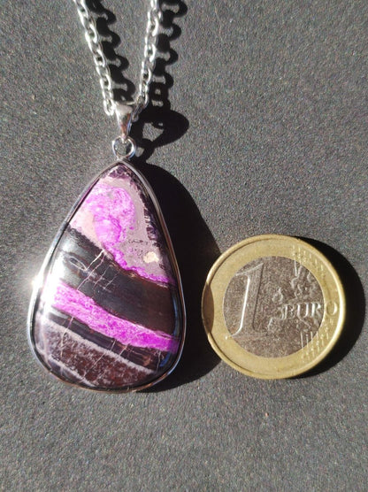 Sugilith / Sugilite inkl. 925 Silber Fassung lila Edelstein Kette Natur Heilstein Energie Rarität Mann Frau Er Sie Geschenk Edel hochwertig - Art of Nature Berlin