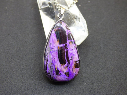 Sugilith / Sugilite inkl. 925 Silber Fassung lila Edelstein Kette Natur Heilstein Energie Rarität Mann Frau Er Sie Geschenk Edel hochwertig - Art of Nature Berlin