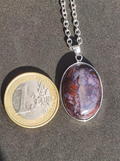 Sugilith / Sugilite inkl. 925 Silber Fassung lila Edelstein Kette Natur Heilstein Energie Rarität Mann Frau Er Sie Geschenk Edel hohwertig - Art of Nature Berlin