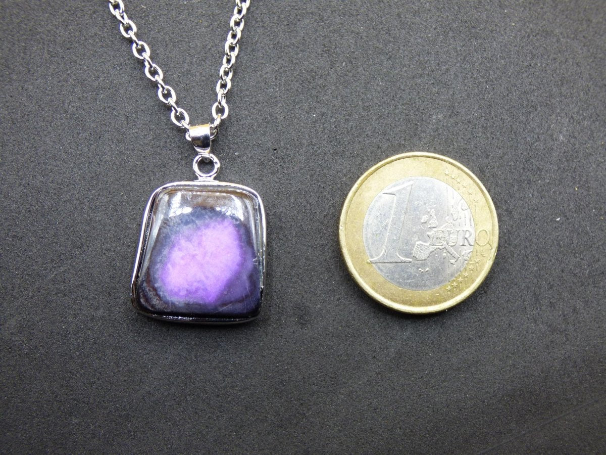 Sugilith / Sugilite inkl. 925 Silber Fassung lila Edelstein Kette Natur Heilstein Energie Rarität Mann Frau Er Sie Geschenk Edel hohwertig - Art of Nature Berlin