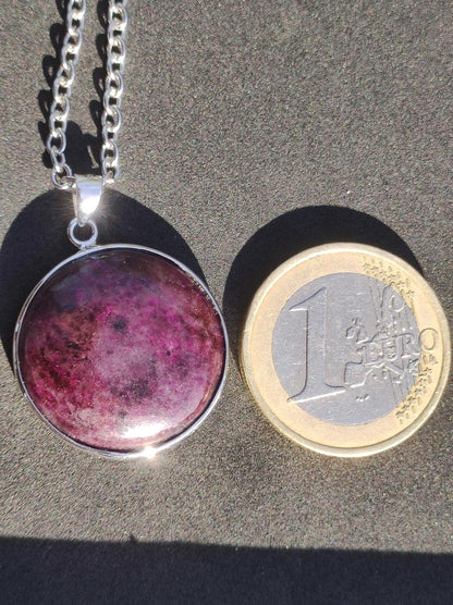 Sugilith / Sugilite inkl. 925 Silber Fassung lila Edelstein Kette Natur Heilstein Energie Rarität Mann Frau Er Sie Geschenk Edel hohwertig - Art of Nature Berlin