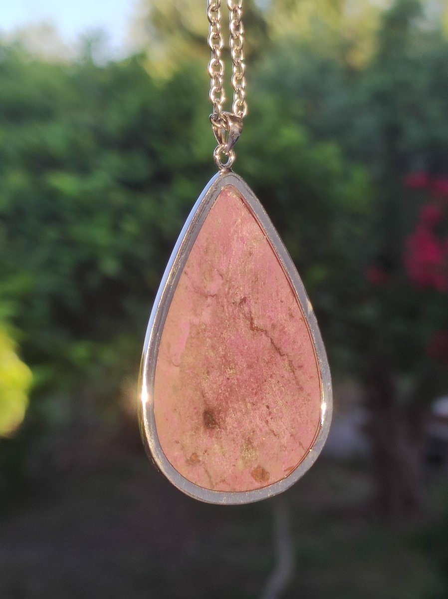 Sugilith / Sugilite inkl. 925 Silber Fassung lila Edelstein Kette Natur Heilstein Energie Rarität Mann Frau Er Sie Geschenk Edel hohwertig - Art of Nature Berlin