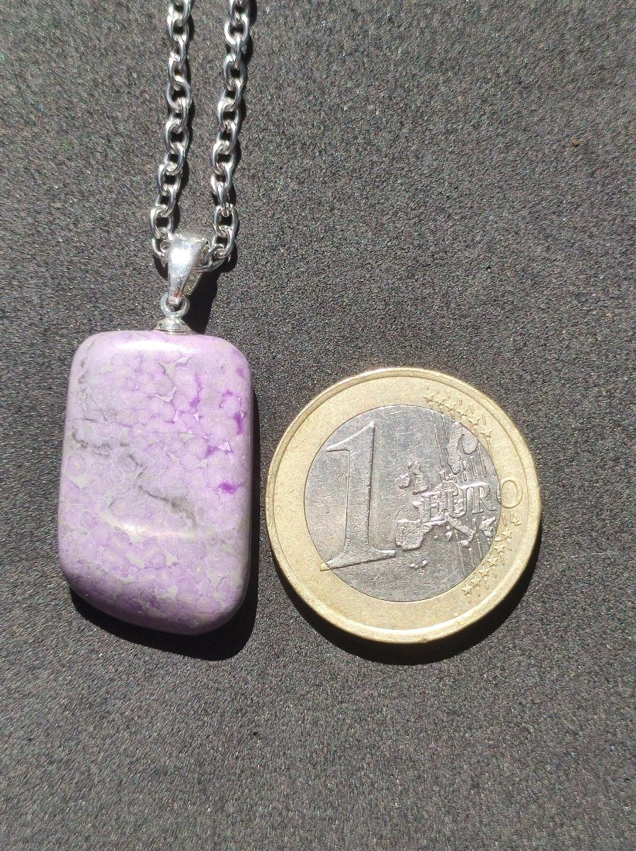 Sugilith / Sugilite inkl. 925 Silberöse lila Edelstein Kette HIPPIE Ethno Natur Heilstein Rarität Selten Flash Wow Sammler Investition Edel - Art of Nature Berlin