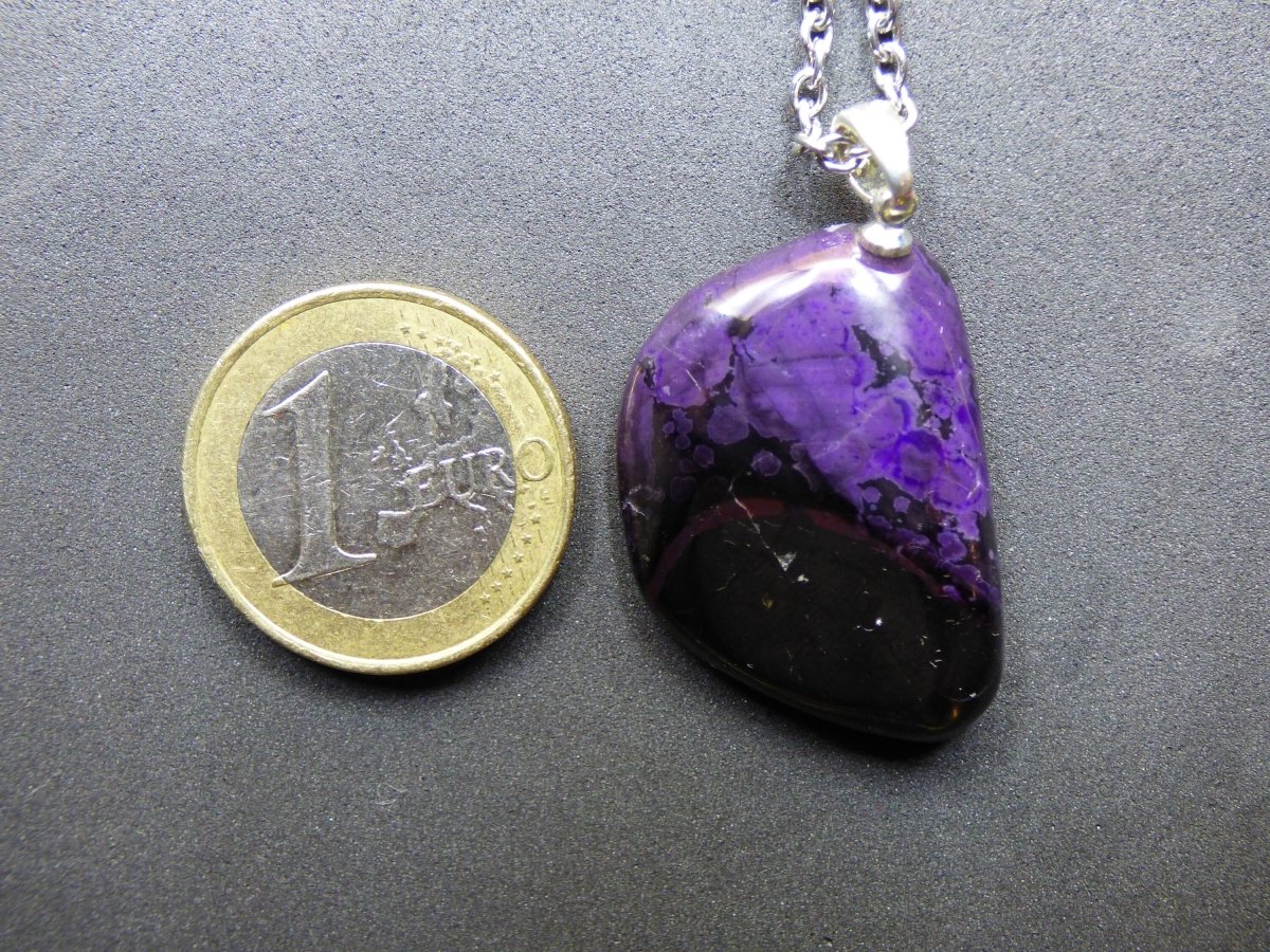 Sugilith / Sugilite inkl. 925 Silberöse lila Edelstein Kette HIPPIE Ethno Natur Heilstein Rarität Selten Flash Wow Sammler Investition Edel - Art of Nature Berlin