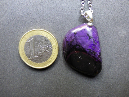 Sugilith / Sugilite inkl. 925 Silberöse lila Edelstein Kette HIPPIE Ethno Natur Heilstein Rarität Selten Flash Wow Sammler Investition Edel - Art of Nature Berlin