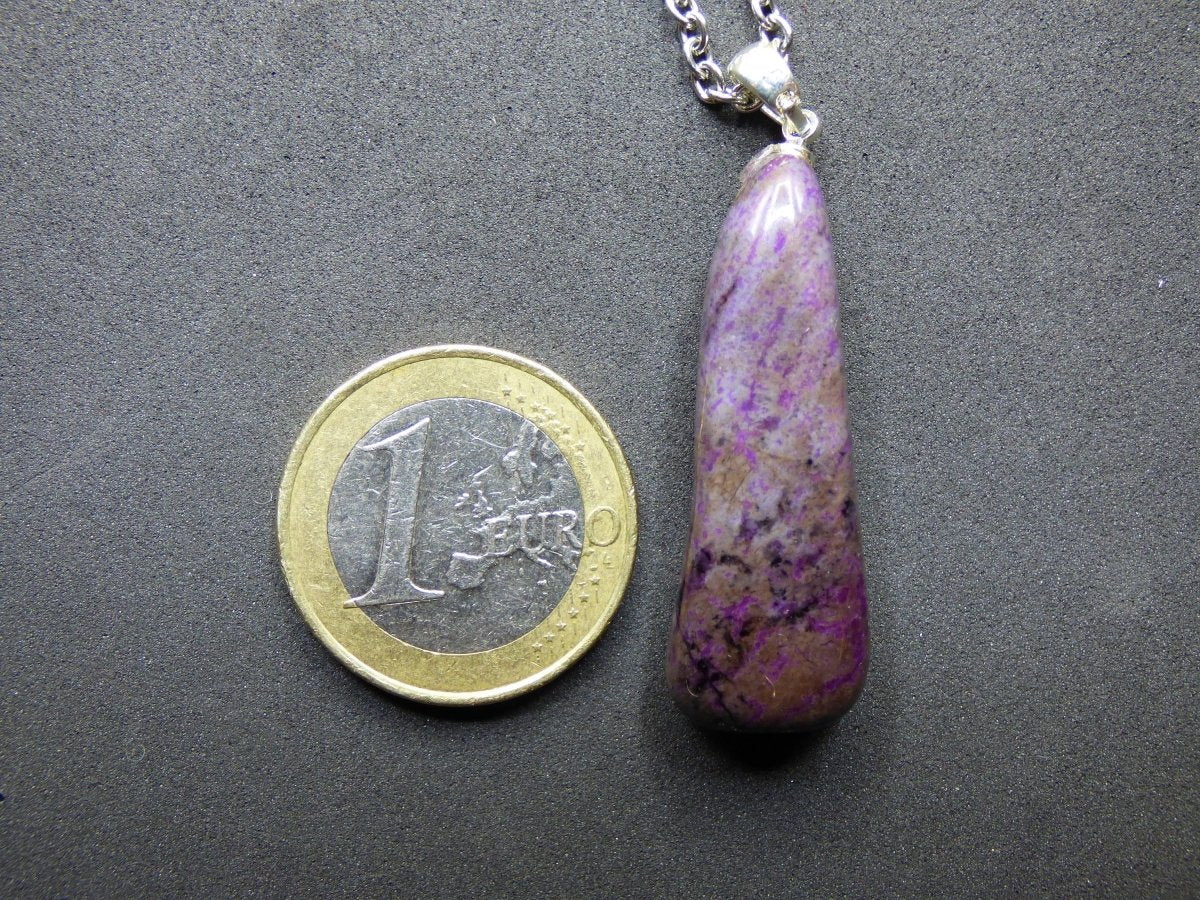 Sugilith / Sugilite inkl. 925 Silberöse lila Edelstein Kette HIPPIE Ethno Natur Heilstein Rarität Selten Flash Wow Sammler Investition Edel - Art of Nature Berlin