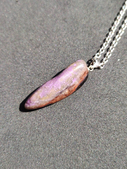 Sugilith / Sugilite inkl. 925 Silberöse lila Edelstein Kette HIPPIE Ethno Natur Heilstein Rarität Selten Flash Wow Sammler Investition Edel - Art of Nature Berlin