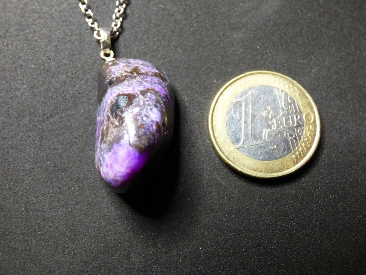 Sugilith / Sugilite inkl. 925 Silberöse lila Edelstein Kette HIPPIE Ethno Natur Heilstein Rarität Selten Flash Wow Sammler Investition Edel - Art of Nature Berlin