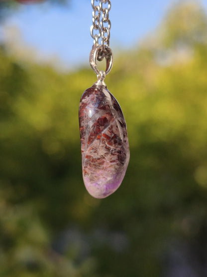 Sugilith / Sugilite Kette inkl. 925 Silberöse lila Edelstein Unikat Ethno Natur Heilstein Rarität Selten Flash Wow Sammler Investition Edel - Art of Nature Berlin