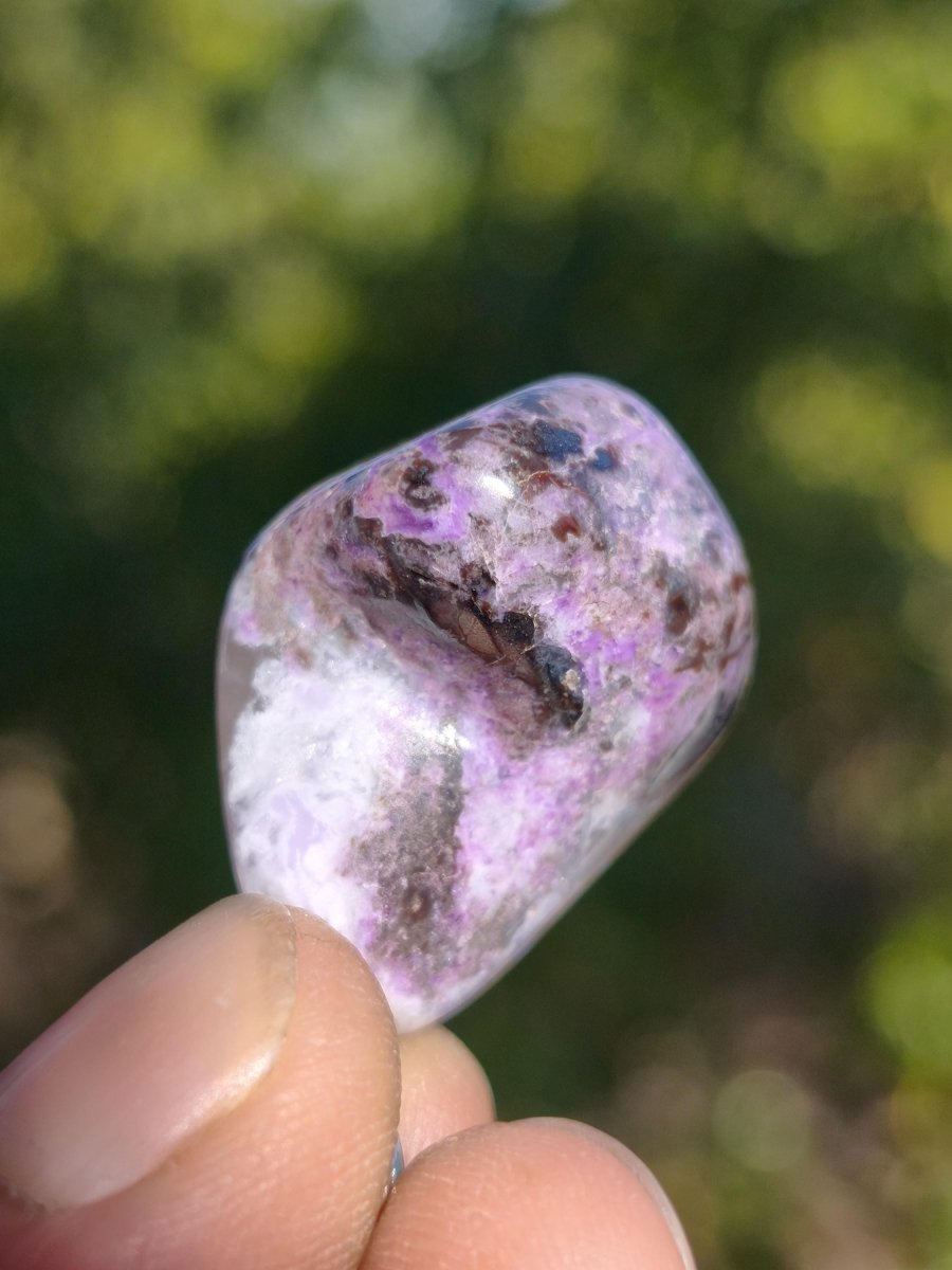 Sugilith / Sugilite Kette inkl. 925 Silberöse lila Edelstein Unikat Ethno Natur Heilstein Rarität Selten Flash Wow Sammler Investition Edel - Art of Nature Berlin
