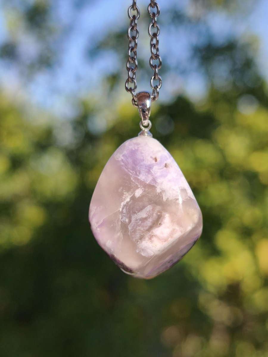 Sugilith / Sugilite Kette inkl. 925 Silberöse lila Edelstein Unikat Ethno Natur Heilstein Rarität Selten Flash Wow Sammler Investition Edel - Art of Nature Berlin