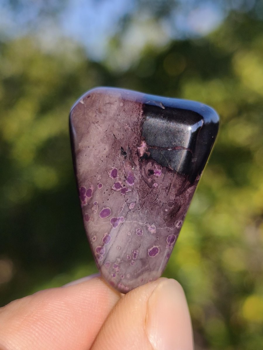 Sugilith / Sugilite Kette inkl. 925 Silberöse lila Edelstein Unikat Ethno Natur Heilstein Rarität Selten Flash Wow Sammler Investition Edel - Art of Nature Berlin