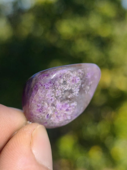 Sugilith / Sugilite Kette inkl. 925 Silberöse lila Edelstein Unikat Ethno Natur Heilstein Rarität Selten Flash Wow Sammler Investition Edel - Art of Nature Berlin