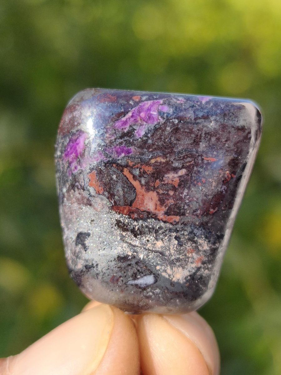 Sugilith / Sugilite Kette inkl. 925 Silberöse lila Edelstein Unikat Ethno Natur Heilstein Rarität Selten Flash Wow Sammler Investition Edel - Art of Nature Berlin