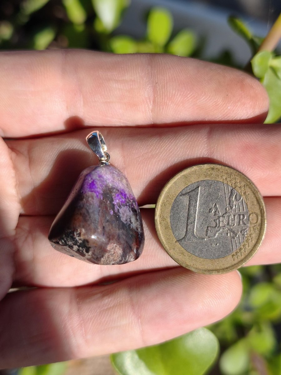 Sugilith / Sugilite Kette inkl. 925 Silberöse lila Edelstein Unikat Ethno Natur Heilstein Rarität Selten Flash Wow Sammler Investition Edel - Art of Nature Berlin