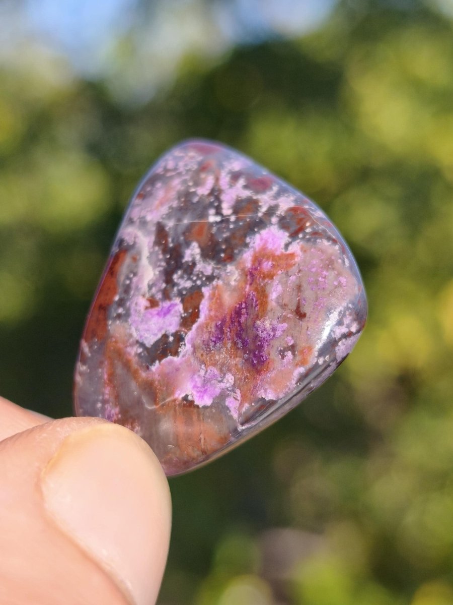 Sugilith / Sugilite Kette inkl. 925 Silberöse lila Edelstein Unikat Ethno Natur Heilstein Rarität Selten Flash Wow Sammler Investition Edel - Art of Nature Berlin