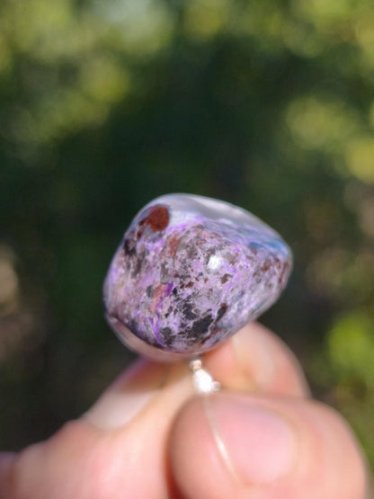 Sugilith / Sugilite Kette inkl. 925 Silberöse lila Edelstein Unikat Ethno Natur Heilstein Rarität Selten Flash Wow Sammler Investition Edel - Art of Nature Berlin
