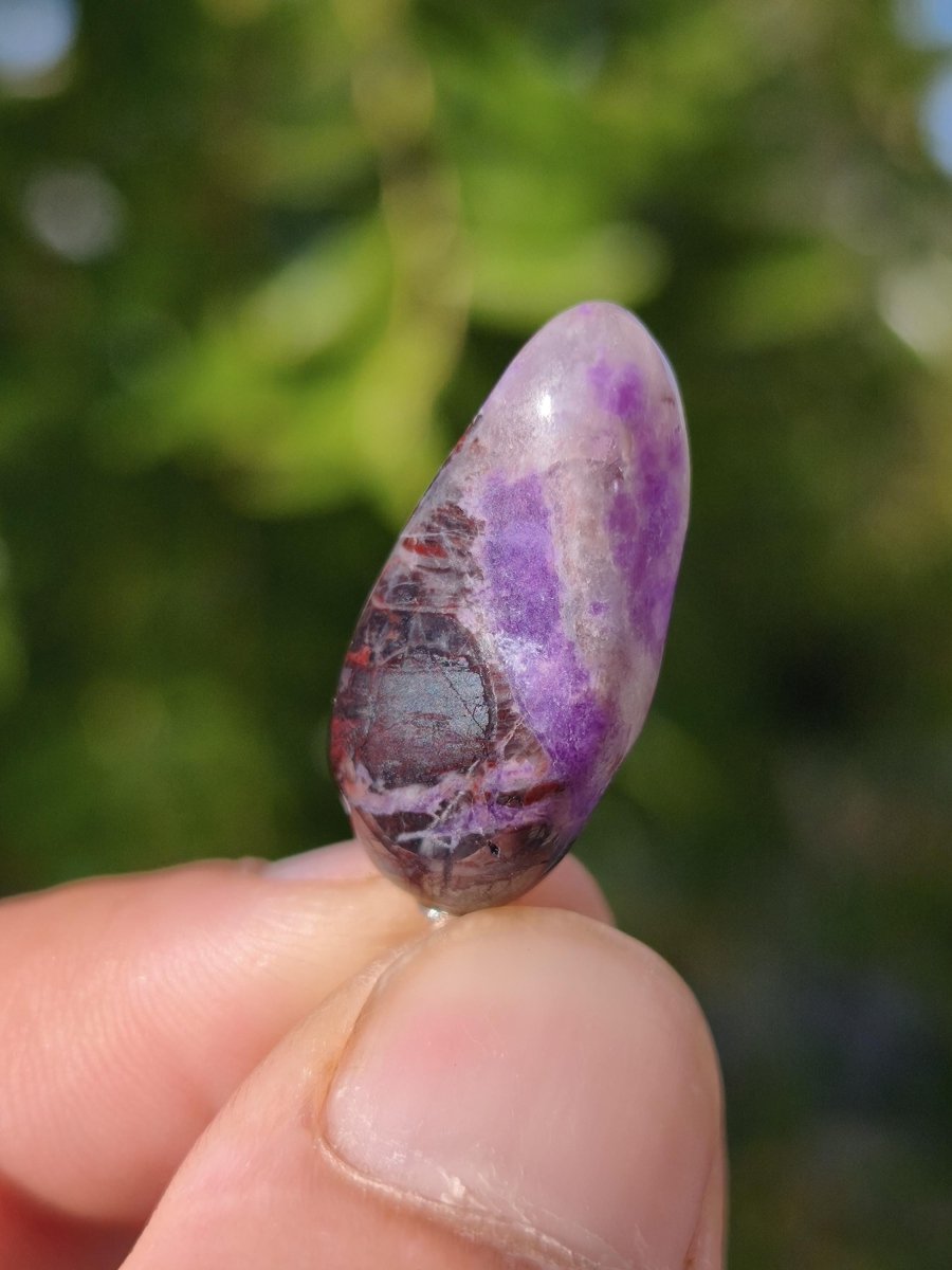 Sugilith / Sugilite Kette inkl. 925 Silberöse lila Edelstein Unikat Ethno Natur Heilstein Rarität Selten Flash Wow Sammler Investition Edel - Art of Nature Berlin