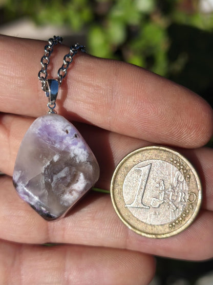 Sugilith / Sugilite Kette inkl. 925 Silberöse lila Edelstein Unikat Ethno Natur Heilstein Rarität Selten Flash Wow Sammler Investition Edel - Art of Nature Berlin