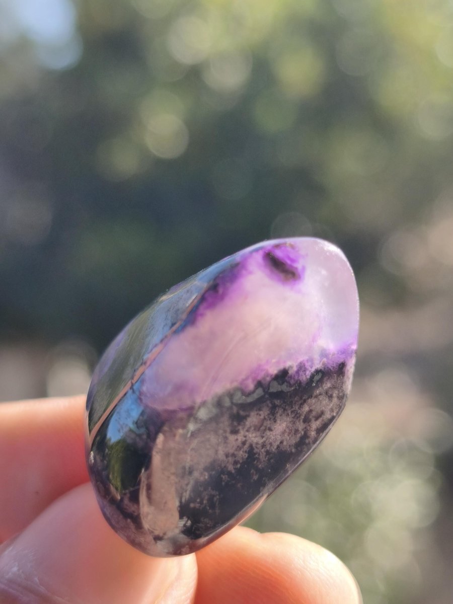 Sugilith / Sugilite Kette inkl. 925 Silberöse lila Edelstein Unikat Ethno Natur Heilstein Rarität Selten Flash Wow Sammler Investition Edel - Art of Nature Berlin