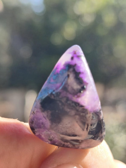 Sugilith / Sugilite Kette inkl. 925 Silberöse lila Edelstein Unikat Ethno Natur Heilstein Rarität Selten Flash Wow Sammler Investition Edel - Art of Nature Berlin
