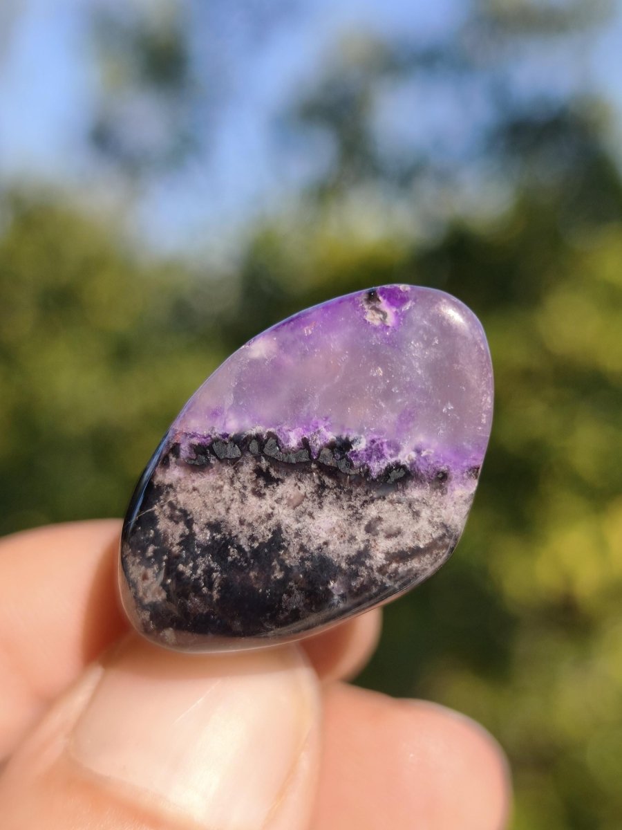Sugilith / Sugilite Kette inkl. 925 Silberöse lila Edelstein Unikat Ethno Natur Heilstein Rarität Selten Flash Wow Sammler Investition Edel - Art of Nature Berlin