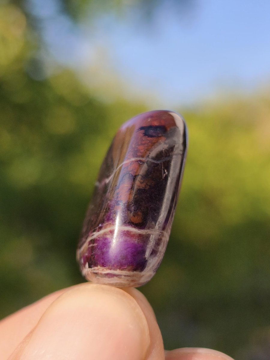 Sugilith / Sugilite Kette inkl. 925 Silberöse lila Edelstein Unikat Ethno Natur Heilstein Rarität Selten Flash Wow Sammler Investition Edel - Art of Nature Berlin