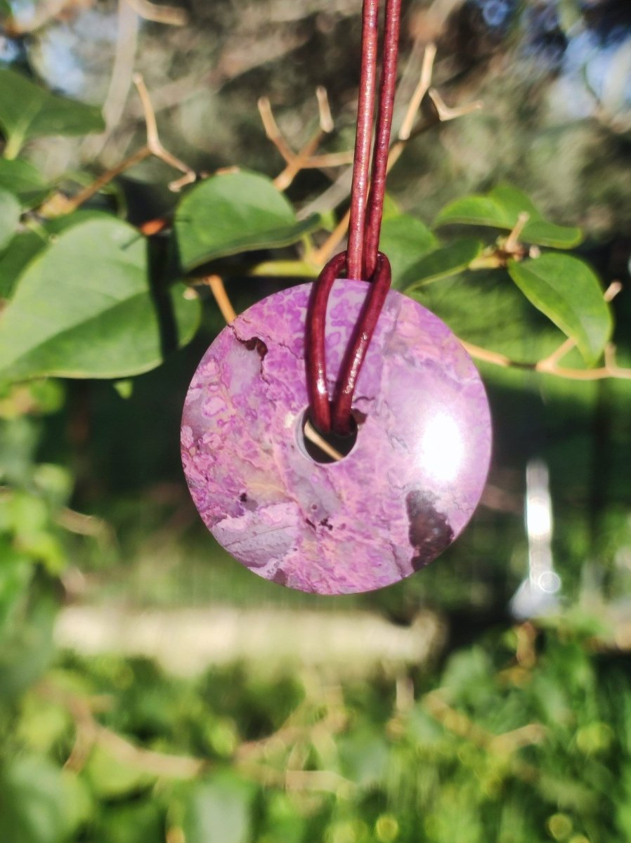 Sugilith Sugilite Schutz Donut ~ Edelstein Kette ~HIPPIE ~GOA ~Boho ~Nature ~Heilstein ~Rarität ~Selten ~Flash ~Wow ~Sammler ~Sugilite - Art of Nature Berlin