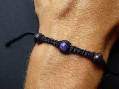 Sugilith / Sugilite *UNIKAT* ~ Edelstein Makramee Armband ~ GOA ~ Hippie ~Boho ~Ethno ~Indie ~Nature ~Heilstein - Art of Nature Berlin