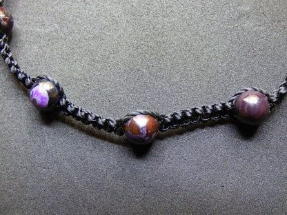 Sugilith / Sugilite *UNIKAT* ~ Edelstein Makramee Armband ~ GOA ~ Hippie ~Boho ~Ethno ~Indie ~Nature ~Heilstein - Art of Nature Berlin