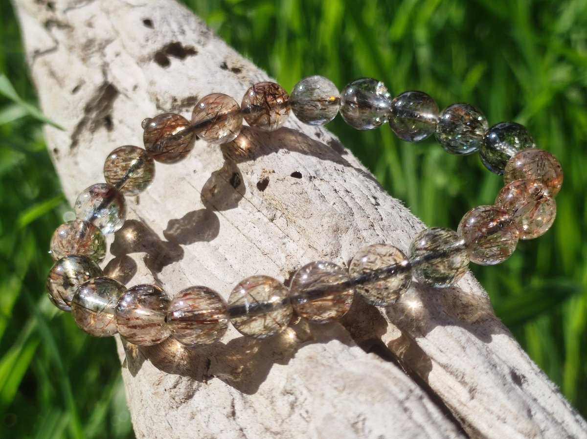 Super7 Seven AAA Black & Gold Nadeln Edelstein Armband Stretch Natur Heilstein Rarität Mann Frau Geschenk Er Sie Freund Selten Hochwertig - Art of Nature Berlin