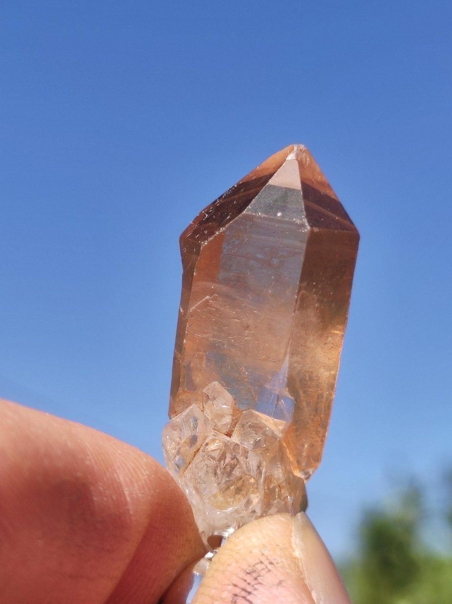 Tangerine Quarz roh *Rarität* ~ 925 Silber Edelstein Kette orange Anhänger Natur Heilstein Kristall Geschenk Mann Frau Mutter Er Sie Freund - Art of Nature Berlin