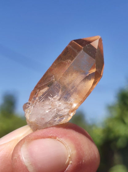 Tangerine Quarz roh *Rarität* ~ 925 Silber Edelstein Kette orange Anhänger Natur Heilstein Kristall Geschenk Mann Frau Mutter Er Sie Freund - Art of Nature Berlin
