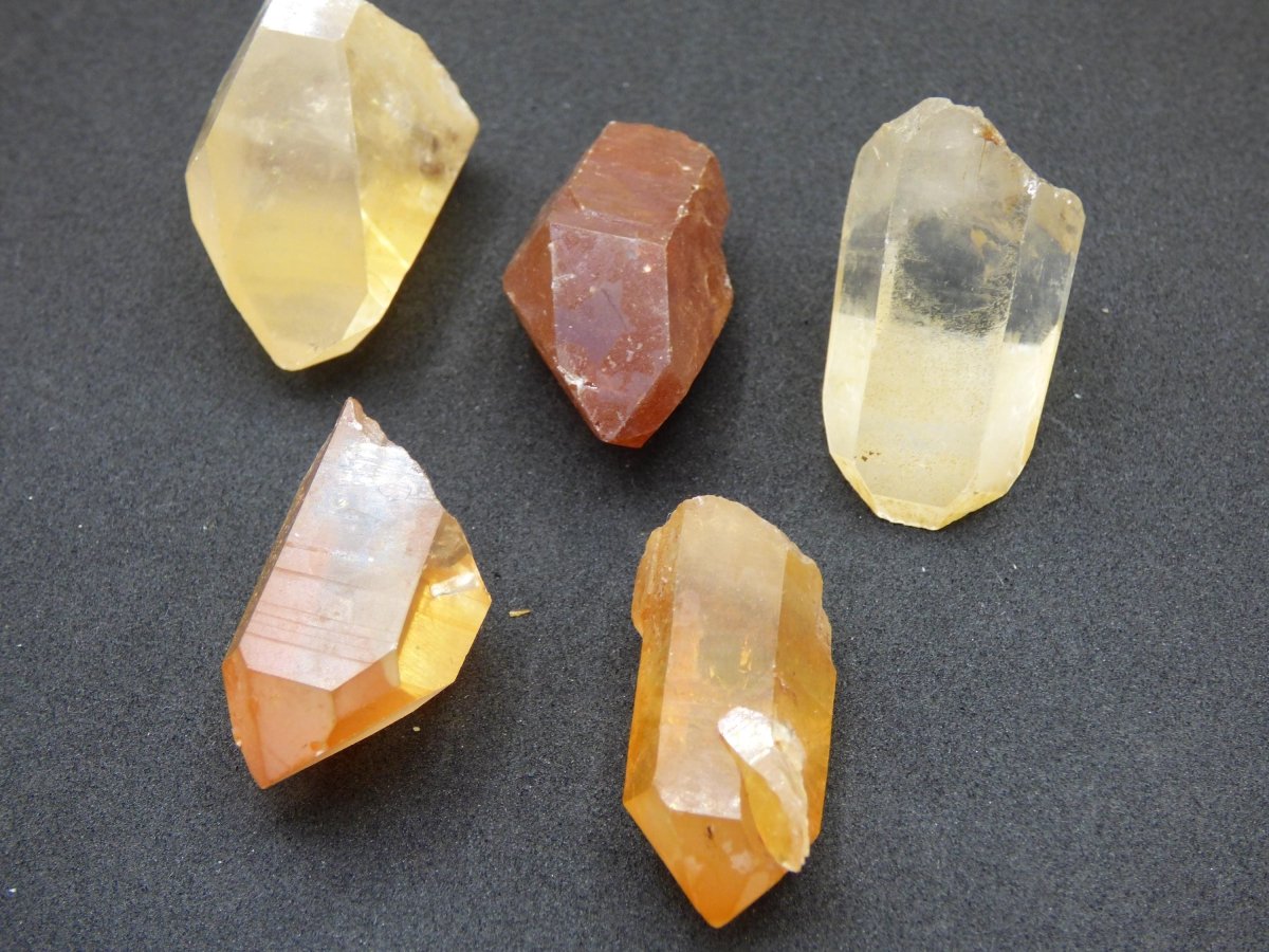 Tangerine Quarz SET - Spitzen Sammler Stufen Rarität Edelstein Deko Kristall Heilstein Mineral Energie Natur Meditation HIPPIE Makramee - Art of Nature Berlin