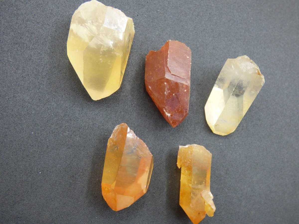 Tangerine Quarz SET - Spitzen Sammler Stufen Rarität Edelstein Deko Kristall Heilstein Mineral Energie Natur Meditation HIPPIE Makramee - Art of Nature Berlin