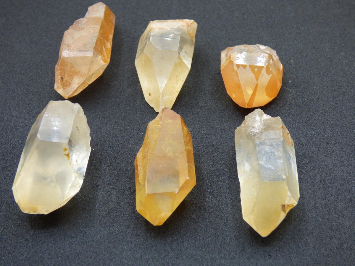 Tangerine Quarz SET - Spitzen Sammler Stufen Rarität Edelstein Deko Kristall Heilstein Mineral Energie Natur Meditation HIPPIE Makramee - Art of Nature Berlin