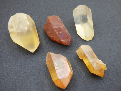 Tangerine Quarz SET - Spitzen Sammler Stufen Rarität Edelstein Deko Kristall Heilstein Mineral Energie Natur Meditation HIPPIE Makramee - Art of Nature Berlin
