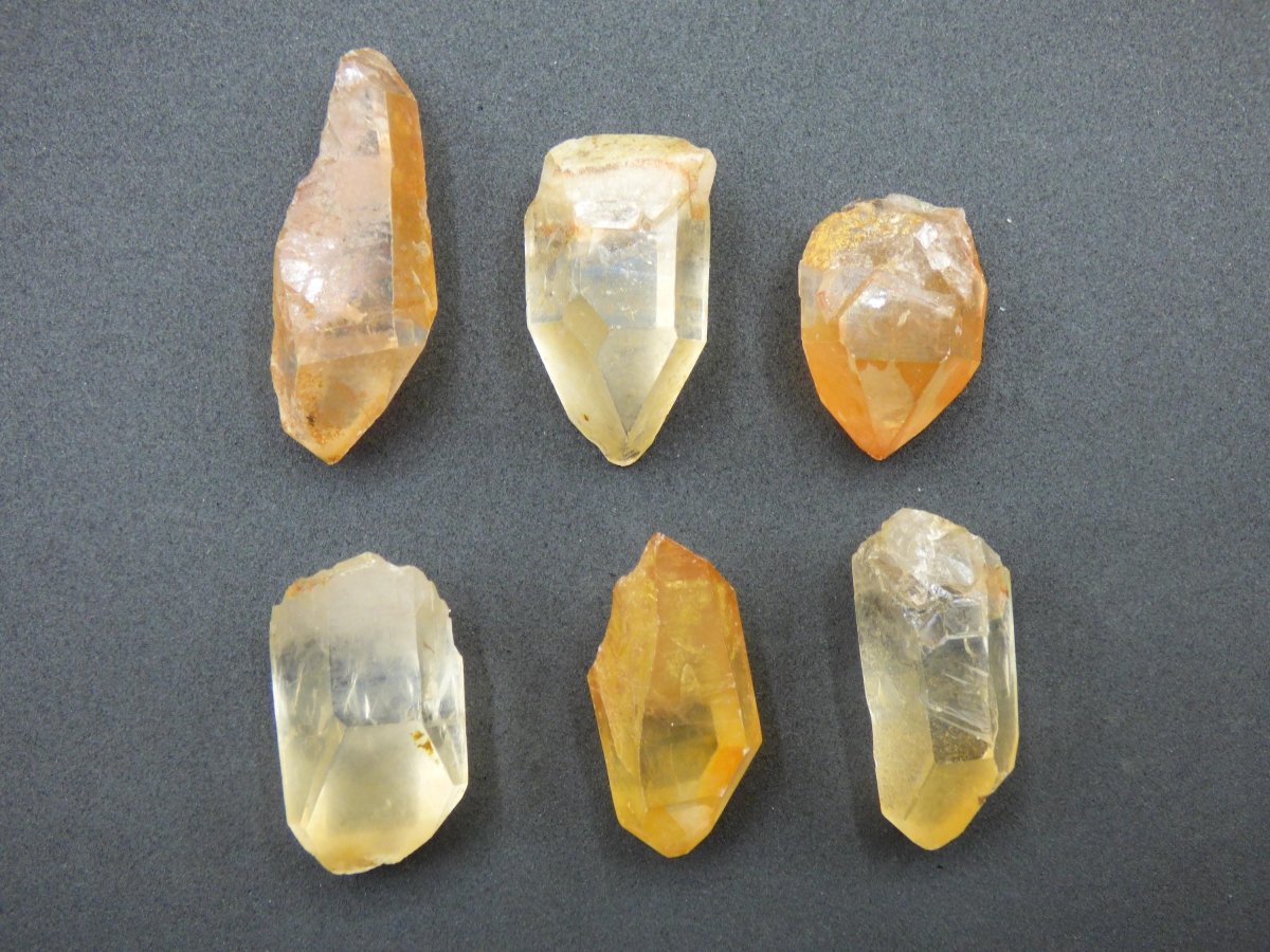 Tangerine Quarz SET - Spitzen Sammler Stufen Rarität Edelstein Deko Kristall Heilstein Mineral Energie Natur Meditation HIPPIE Makramee - Art of Nature Berlin