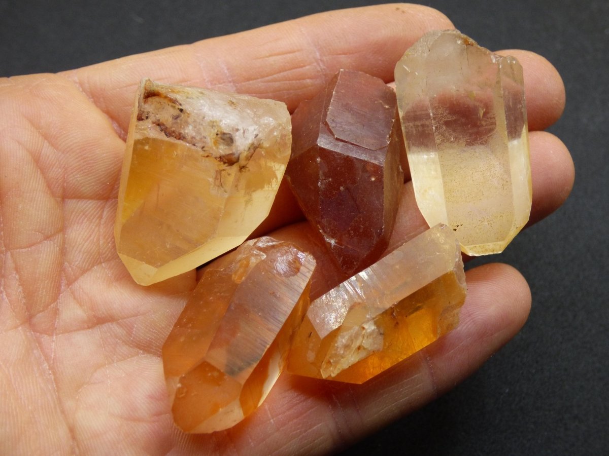 Tangerine Quarz SET - Spitzen Sammler Stufen Rarität Edelstein Deko Kristall Heilstein Mineral Energie Natur Meditation HIPPIE Makramee - Art of Nature Berlin