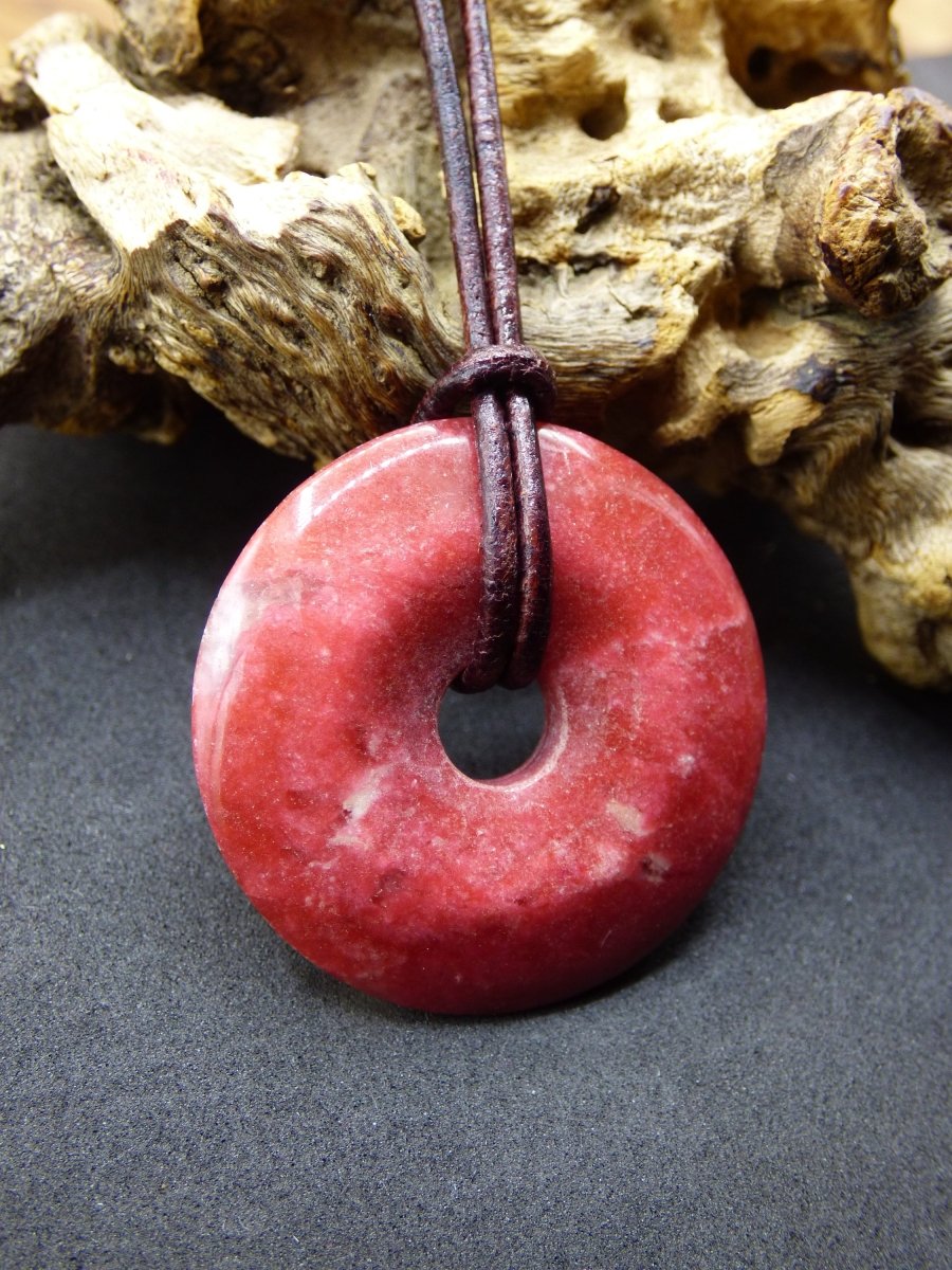 Thulit Donut AAA ~ Edelstein Kette ~ GOA ~ Hippie ~Boho ~Ethno ~Nature ~Heilstein - Art of Nature Berlin