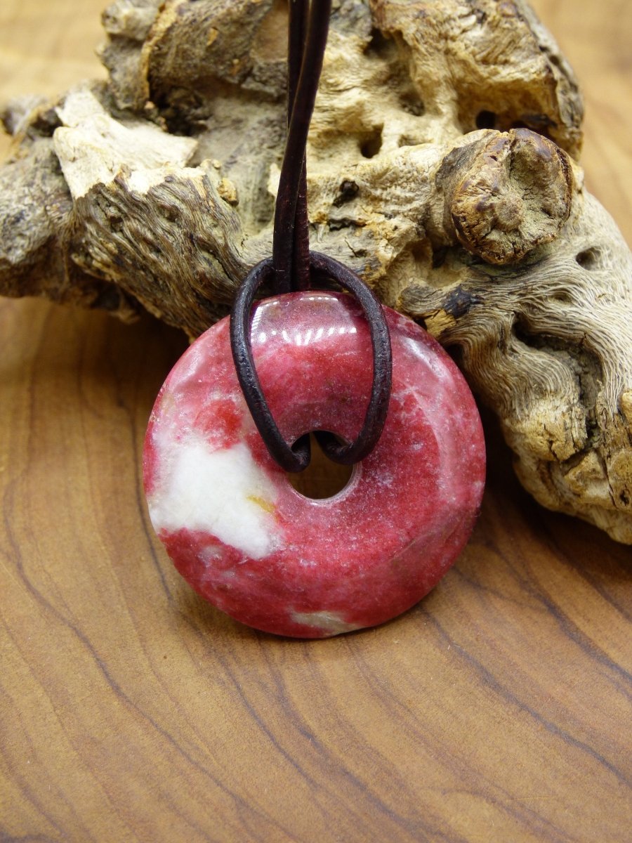 Thulit Donut AAA ~ Edelstein Kette ~ GOA ~ Hippie ~Boho ~Ethno ~Nature ~Heilstein - Art of Nature Berlin