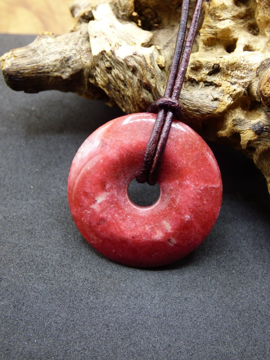 Thulit Donut AAA ~ Edelstein Kette ~ GOA ~ Hippie ~Boho ~Ethno ~Nature ~Heilstein - Art of Nature Berlin