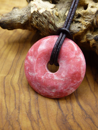 Thulit Donut AAA ~ Edelstein Kette ~ GOA ~ Hippie ~Boho ~Ethno ~Nature ~Heilstein - Art of Nature Berlin